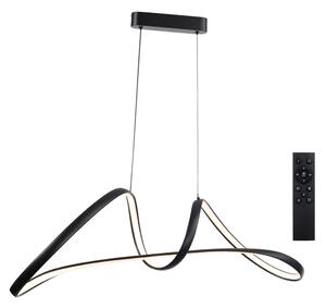 Brilagi-LED Stmievateľný závesný luster TWISTER LED/60W/230V 3000-6000K čierny + diaľkové ovládanie