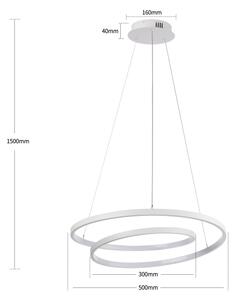 Brilagi-LED Stmievateľný závesný luster na lankách TWISTER LED/48W/230V, priemer 50 cm, biela, s diaľkovým ovládaním