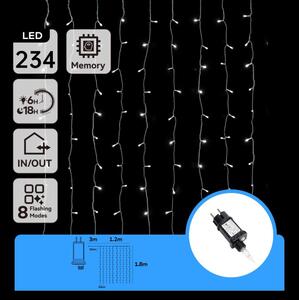 Aigostar - LED vonkajší vianočný svetelný reťazec 234xLED/3,6W/230V 1,2x1,8m IP44 studená biela