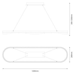 LED luster na lanku LED/45W/230V zlatý