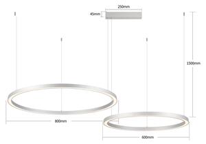 Brilagi - LED stmievateľný luster na lankách PORTOFINO LED/98W/230V strieborný + diaľkové ovládanie