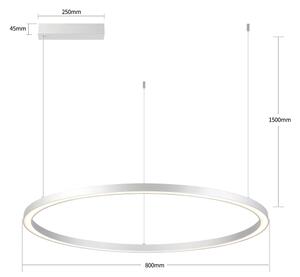Brilagi-LED Stmievateľný luster na lankách PORTOFINO LED/60W/230V pr. 80 cm strieborný + diaľkové ovládanie