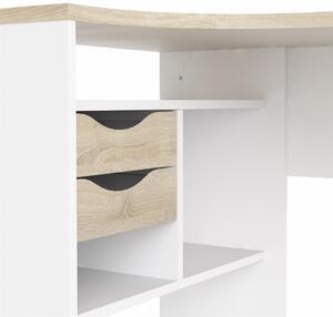 Tvilum Rohový písací stôl EFREM PLUS s 2 zásuvkami s doskou v dekore dub
