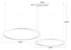 Brilagi - LED Stmievateľný luster na lanku PORTOFINO LED/98W/230V biely + diaľkové ovládanie