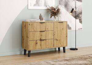 Kombinovaná komoda SITIVE SLIM - dub artisan / čierna