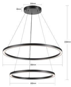Brilagi - stmievateľný LED luster na lanku PORTOFINO LED/98W/230V pr. 80 cm čierna +DO