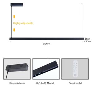 Immax NEO 07307L-LED stmievateľný luster na lane MADEIRA 33W/230V Wi-Fi Tuya 152 cm čierny