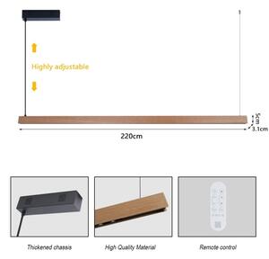 Immax NEO 07305L - LED stmievateľný luster na lankách MADEIRA 44W/230V Wi-Fi Tuya 202 cm dub