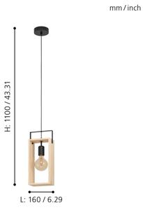 Eglo 43413 - Luster na lanku FAMBOROUGH 1xE27/40W/230V