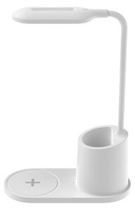 LED Stolná lampa LED/3W/5V s bezdrôtovým nabíjaním biela