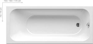 Ravak - Akrylátová obdĺžniková vaňa Chrome Slim, 150x70 cm - biela