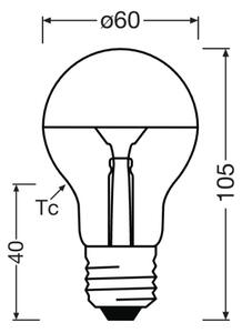 LED žiarovka so zrkadlovým vrchlíkom SUPERSTAR E27/7W/230V 2700K zlatá - Osram