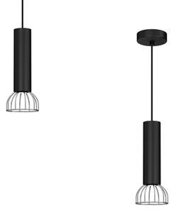 Luster na lanku DANTE 1xGU10/25W/230V čierna/lesklý chróm