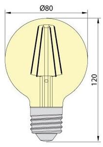 LED Žiarovka LEDSTAR AMBER G80 E27/8W/230V 2200K