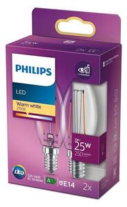 SADA 2x LED Žiarovka VINTAGE Philips E14/2W/230V 2700K