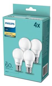 SADA 4x LED Žiarovka Philips E27/8W/230V 2700K