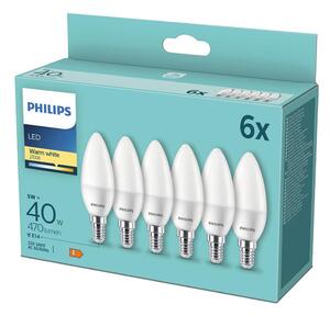SADA 6x LED Žiarovka Philips B35 E14/5W/230V 2700K