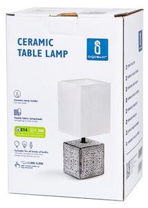 Aigostar - Stolná lampa 1xE14/40W/230V šedá/biela