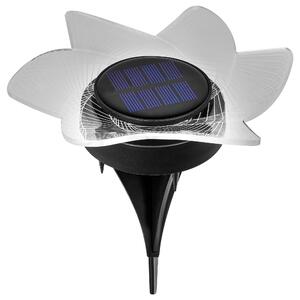 MasterLED Solárne záhradné svietidlo "Kvet", 12 LED, 3000K, IP44, teplá biela, čierna