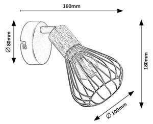 Rabalux 3147 - Nástenné bodové svietidlo FARFALLE 1xE14/25W/230V čierna/buk