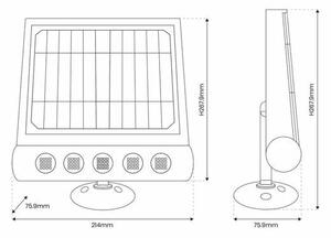 LED solárna nástenná lampa so senzorom pohybu LED/8W/3,7V 4000mAh 4000K IP65