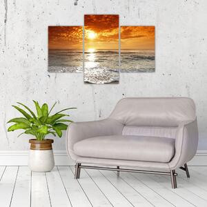 Obraz piesočného pobrežia pri západe slnka (Obraz 90x60cm)
