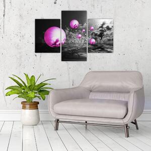 Abstraktný obraz - fialové gule (Obraz 90x60cm)