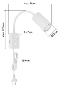 Globo 57911WW - Flexibilná nástenná lampa ROBBY 1xGU10/25W/230V biela