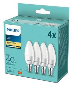 SADA 4x LED Žiarovka Philips B35 E14/5W/230V 2700K
