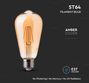 LED Žiarovka FILAMENT ST64 E27/6W/230V 2200K