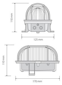 Vonkajšie stropné svietidlo OVAL 1xE27/60W/230V IP44 hnedá