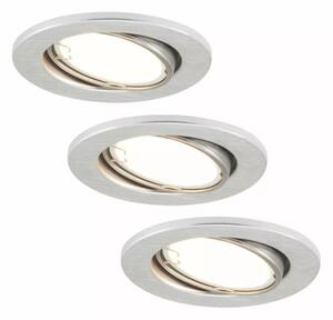 Briloner 7221-039 - SADA 3x LED Kúpeľňové svietidlo 1xGU10/3W/230V strieborná