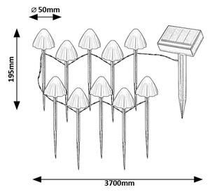 Rabalux 77007 - LED Solárne svietidlo SKADAR 10xLED/0,2W/1,2V IP44