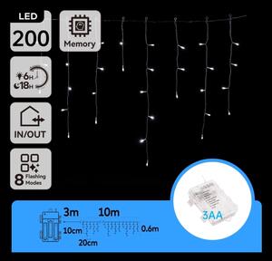 Aigostar - LED vonkajší reťaz 200xLED/8 funkcií 13x0,6m IP44 studená biela