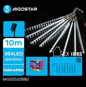 Aigostar - LED Solárny reťaz 384xLED/13m IP65 studená biela