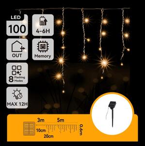 Aigostar - LED solárny svetelný reťazec 100xLED/8 funkcií 8x0,6m IP65 teplá biela