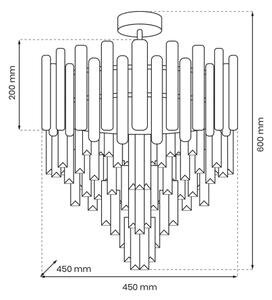 Luster na tyči MADISON 9xE14/40W/230V zlatá