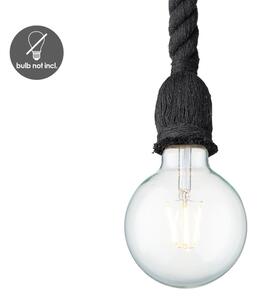Luster na lanku LEONARDO ROPE 1xE27/10W/230V čierna