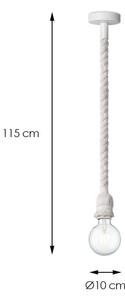 Luster na lanku LEONARDO ROPE 1xE27/10W/230V biela