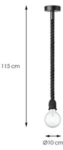 Luster na lanku LEONARDO ROPE 1xE27/10W/230V čierna