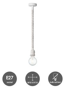 Luster na lanku LEONARDO ROPE 1xE27/10W/230V biela