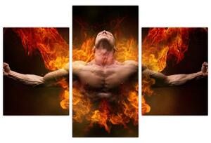 Obraz muža v ohni (Obraz 90x60cm)