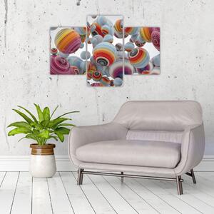 Abstraktný obraz farebných gulí (Obraz 90x60cm)