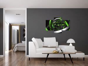Zelená a sivá - moderný obraz do bytu (Obraz 90x60cm)
