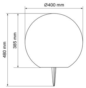 LED RGBW Solárna lampa BALL LED/3,7V 1500 mAh pr. 40 cm IP65 + diaľkové ovládanie