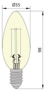 LED Žiarovka CLASIC AMBER C35 E14/5W/230V 2200K - Brilagi