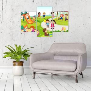 Detský obraz - deti na ihrisku (Obraz 90x60cm)