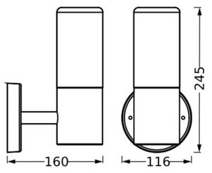 Ledvance - Vonkajšie nástenné svietidlo FIGO CYLINDER 1xE27/20W/230V IP44
