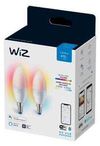 SADA 2x LED RGBW Stmievateľná žiarovka C37 E14/4,9W/230V 2200-6500K Wi-Fi - WiZ