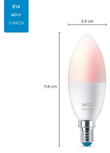 SADA 2x LED RGBW Stmievateľná žiarovka C37 E14/4,9W/230V 2200-6500K Wi-Fi - WiZ